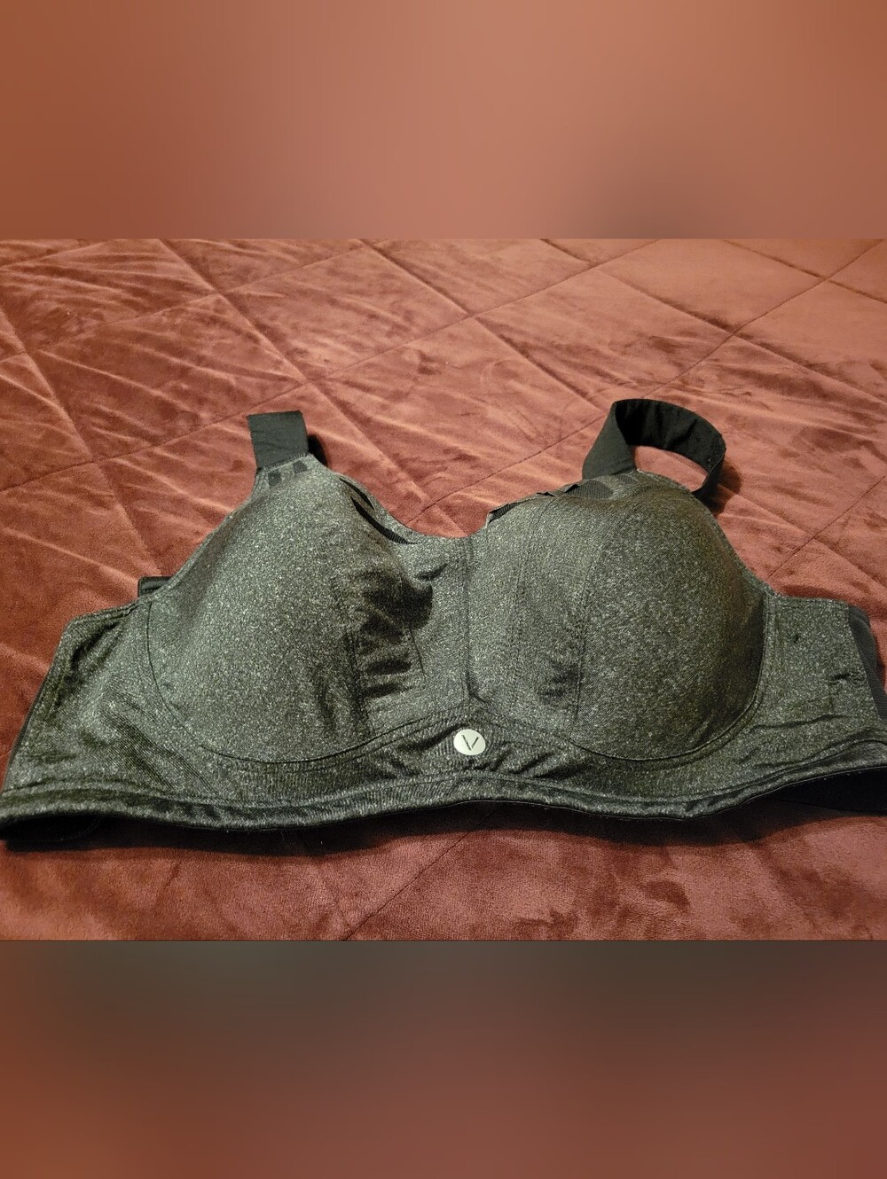 Lane Bryant Black/Dark Gray Full-Cup Support Bra